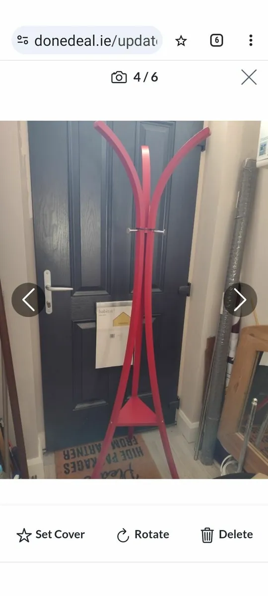 Red wooden retro coat stand - Image 4