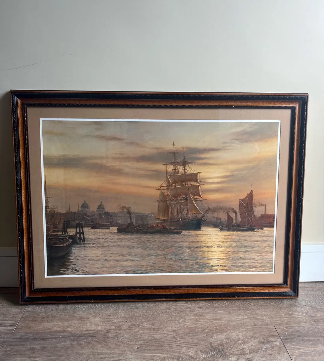 Greenwich Reach 1887 signed Rodney C Harmon - Image 1