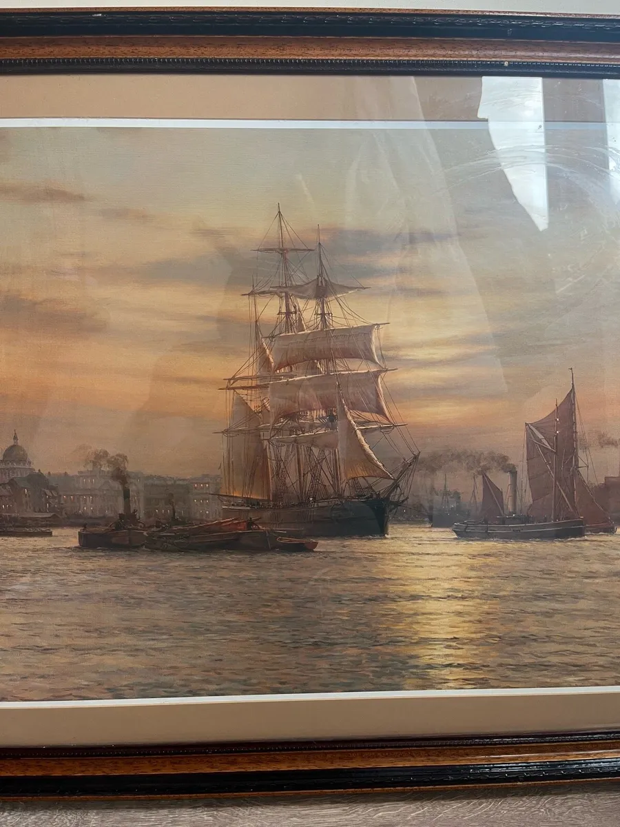 Greenwich Reach 1887 signed Rodney C Harmon - Image 3