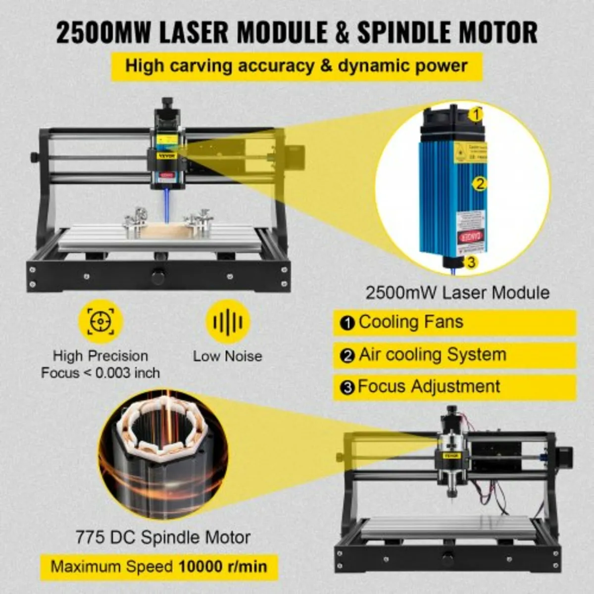 CNC 3018 Pro 2500MW 300×180×40mm Cnc Machine GRBL - Image 2