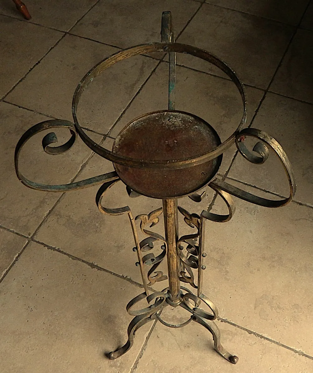Pair of Ornate Vintage Brass Church Plant Stands, - Image 4