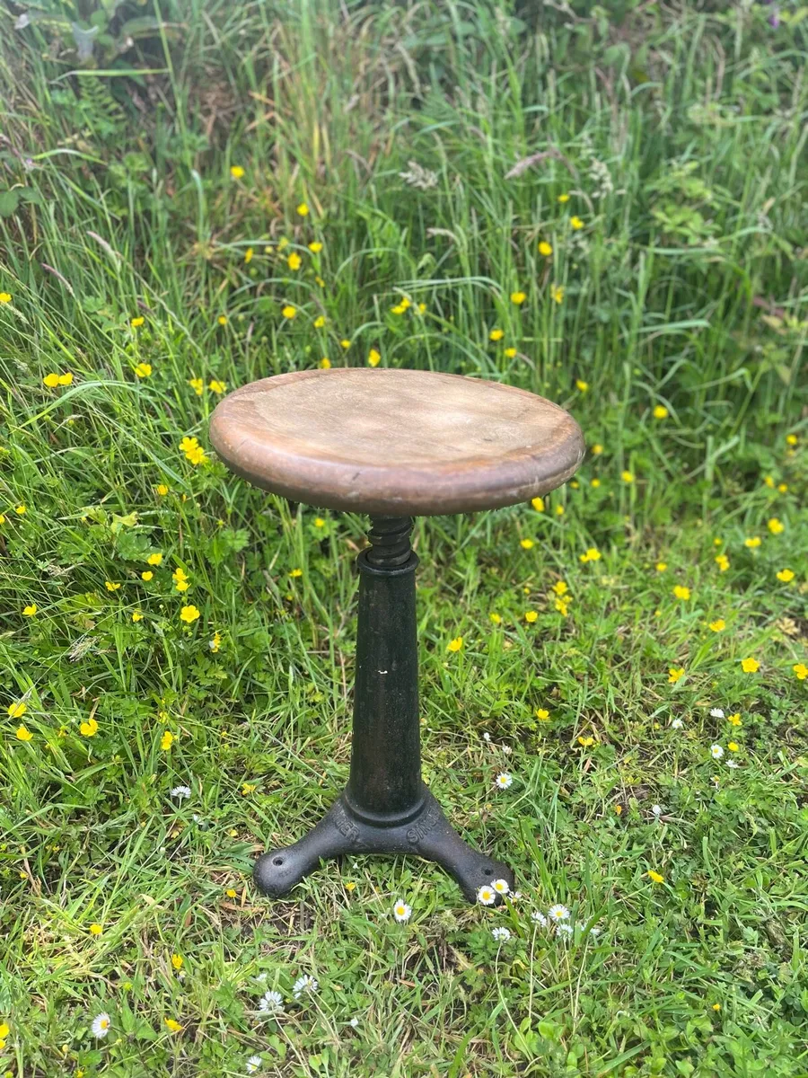 Antique Singer Stool - Image 2