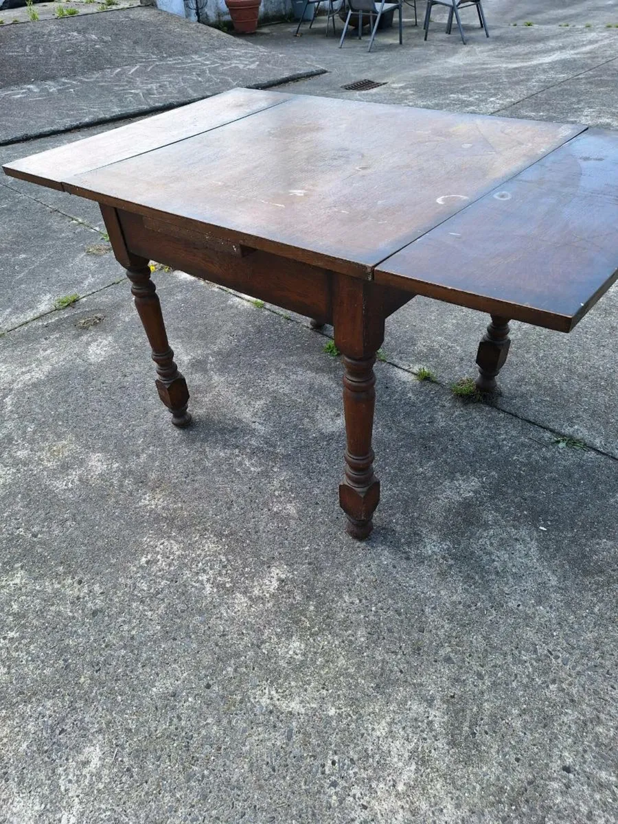 Antique drawer leaf table - Image 1