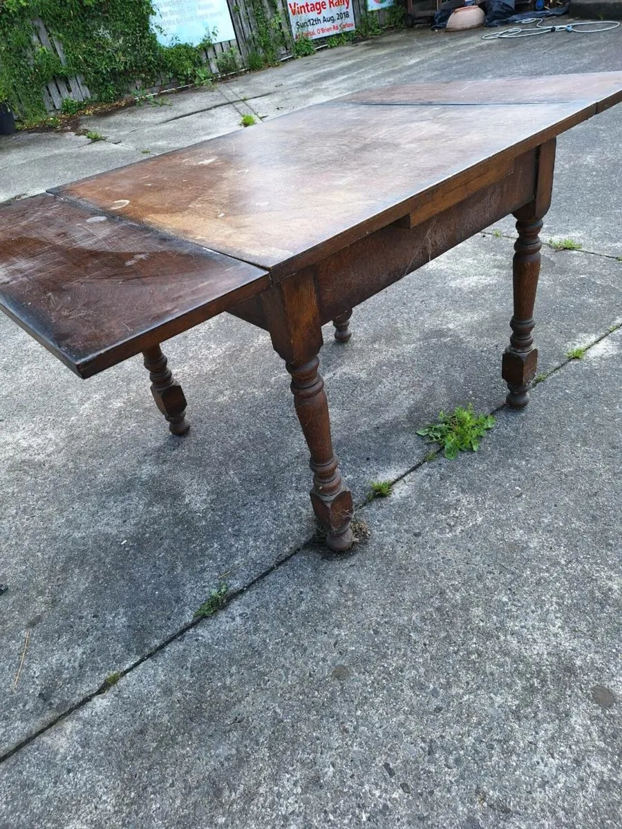 Antique drawer leaf table - Image 2