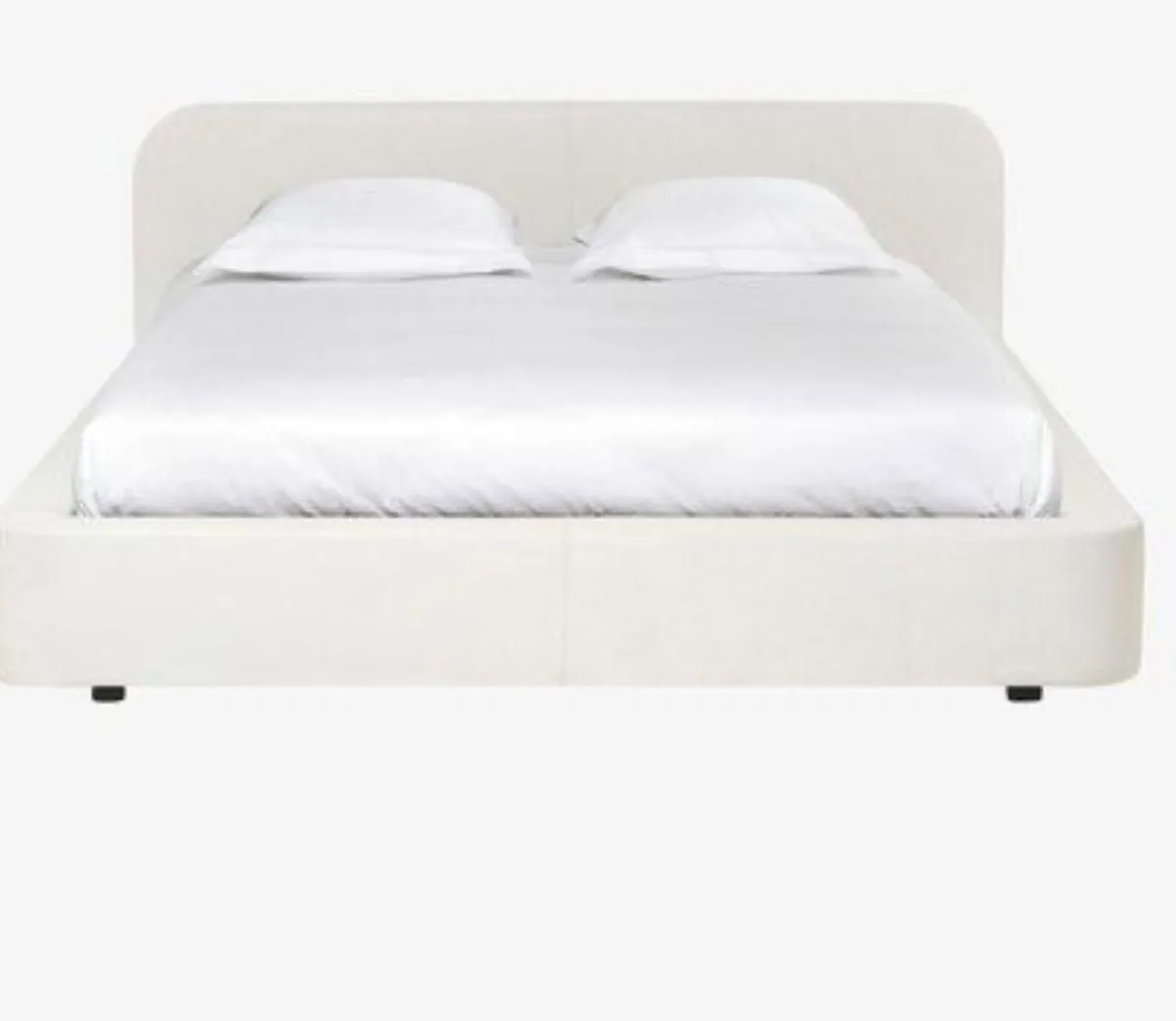 White leather habitat double bed