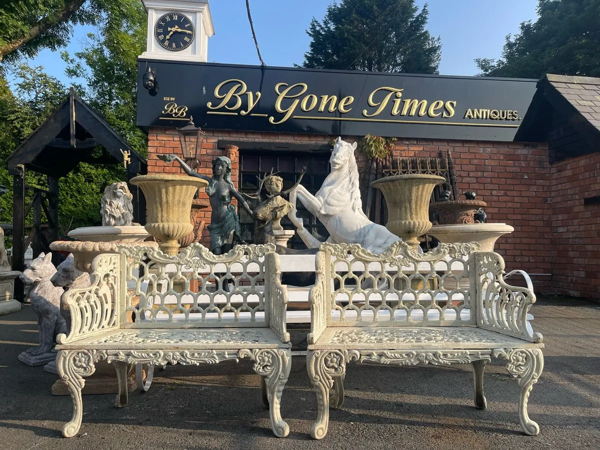 Cast iron garden benches - Image 2