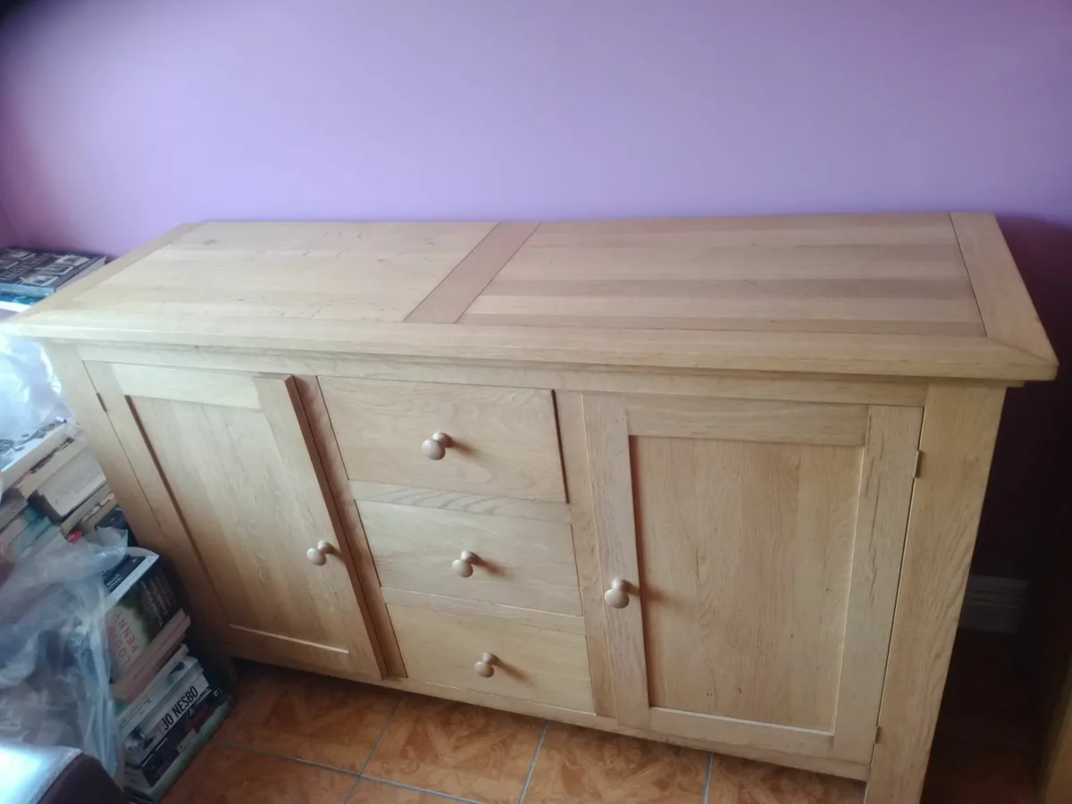 Oak side board ,oak display cabinet,oak book cabin - Image 1
