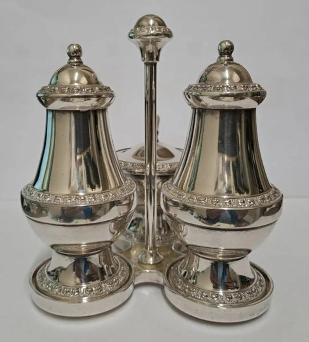 Vintage silver plated condiment set - Image 1