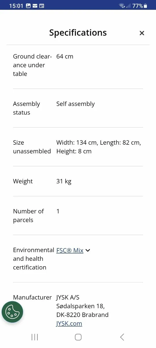 Oak Dining table 80 x 120 - Image 3