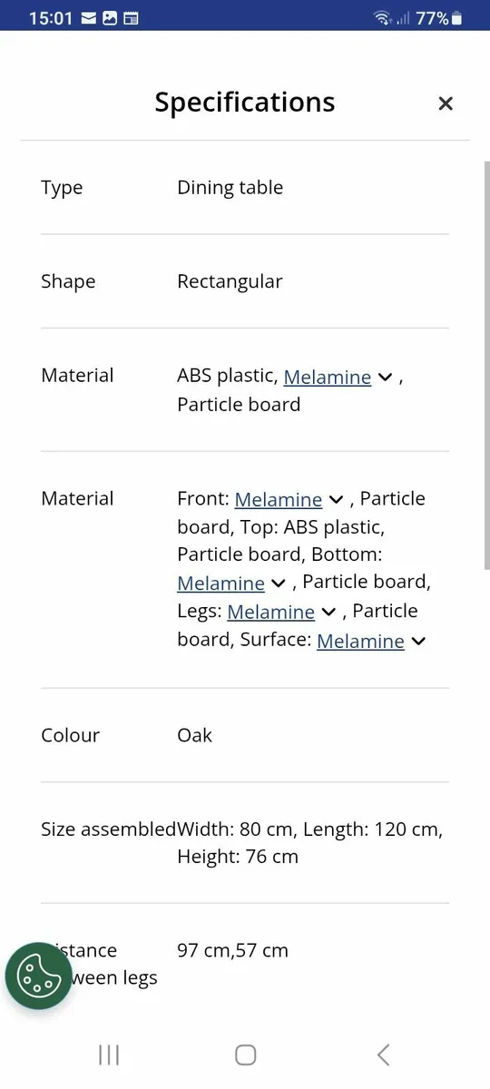 Oak Dining table 80 x 120 - Image 4
