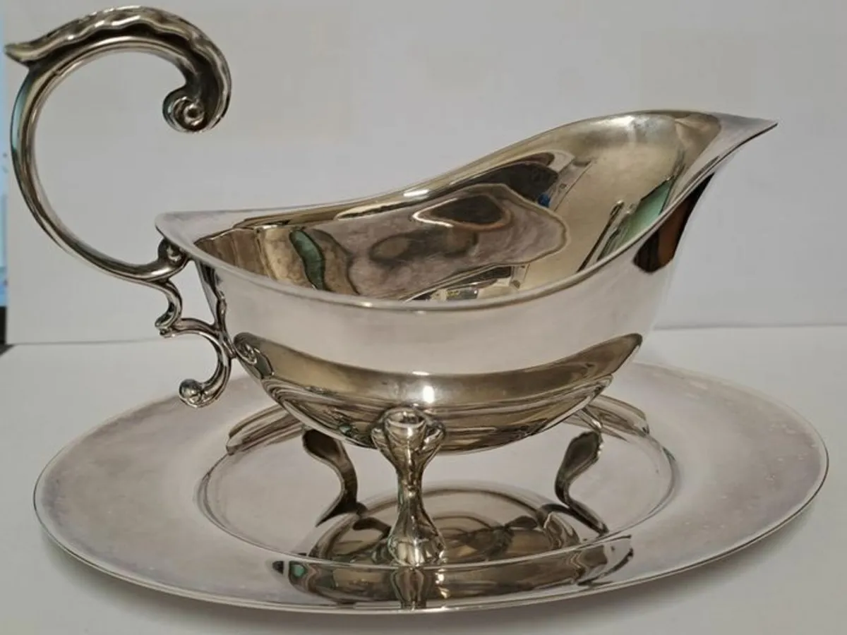 Vintage silver plated sauce boat - Image 3