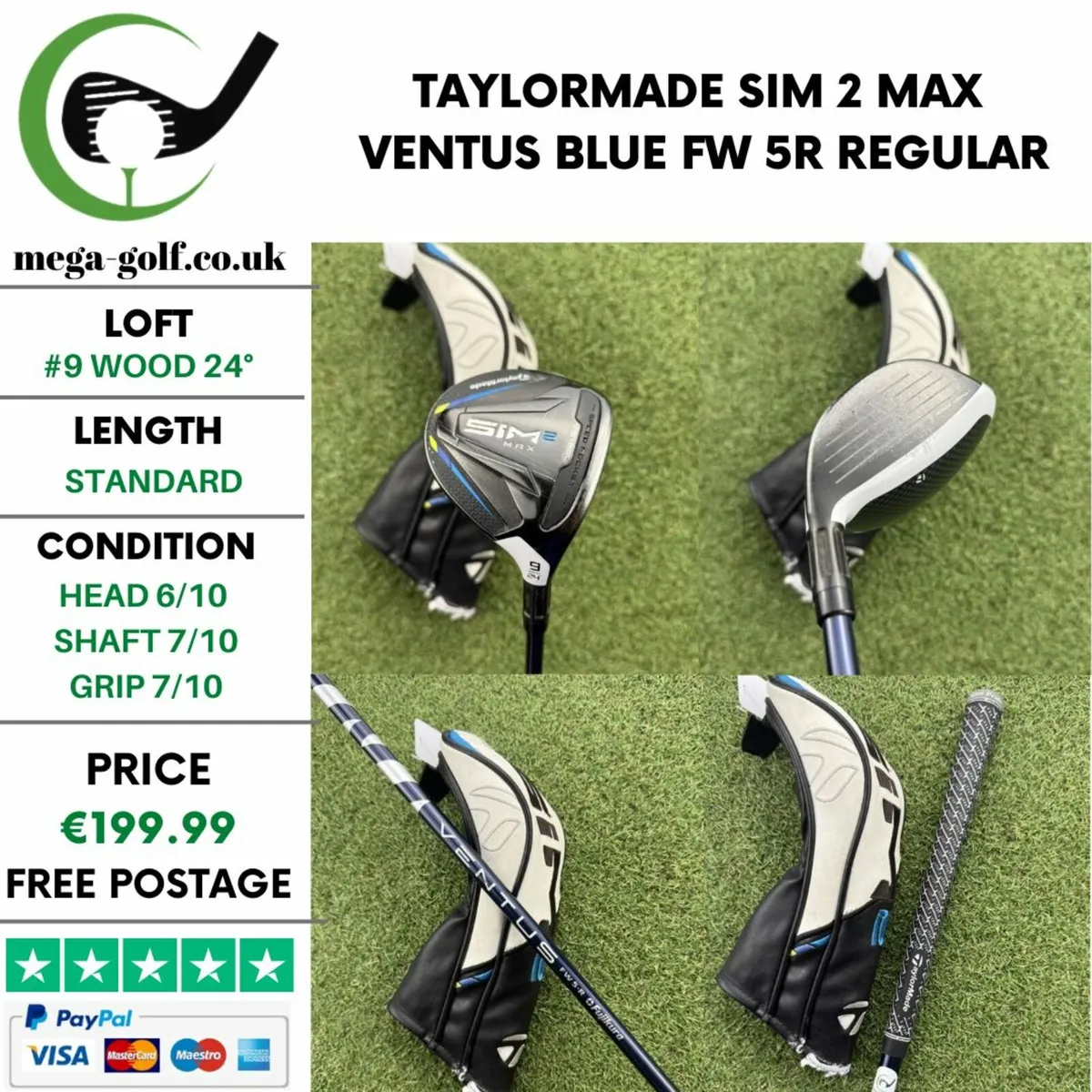 TAYLORMADE SIM 2 MAX #9 WOOD 24° / REGULAR - Image 1