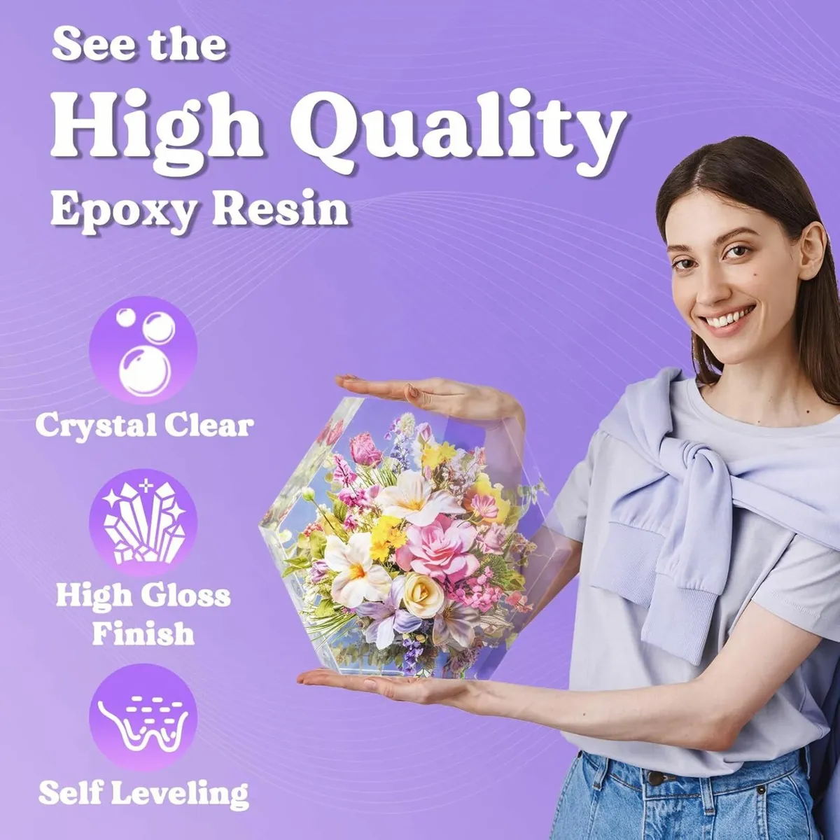 Casting Epoxy Resin Kit 1L DIY Art Wood Jewellery - Image 4