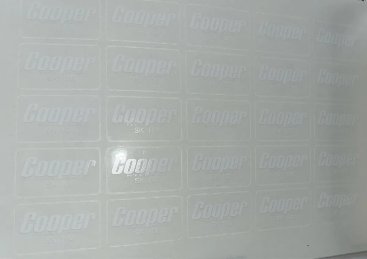 Clear Oldstyle Cooper Stickers - Image 1