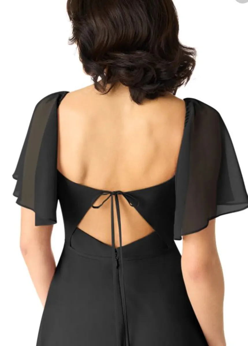 Bridesmaid Dress - Black, Chiffon - Image 2