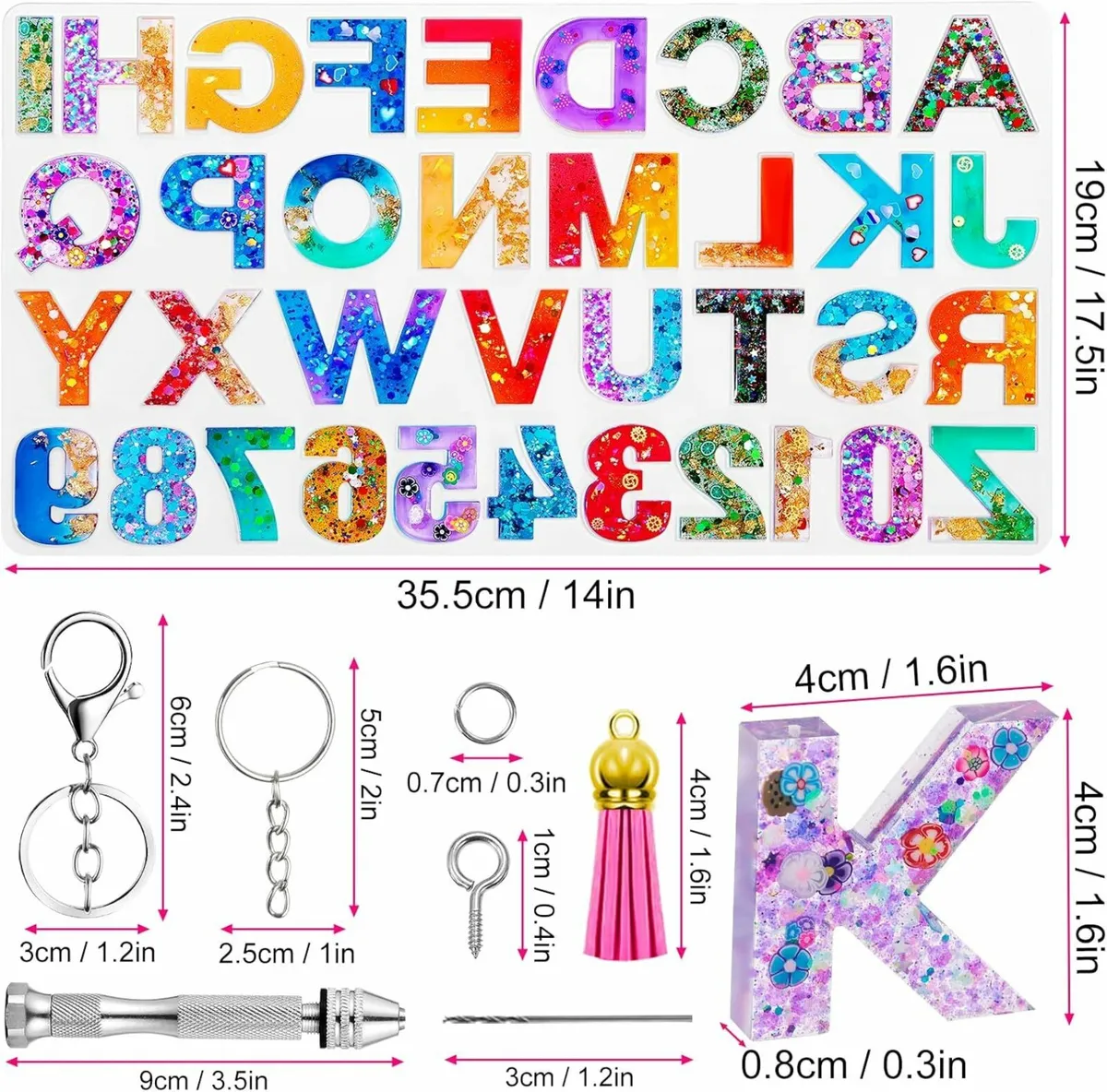 Epoxy Resin Kit for Beginners, 192 Pcs Letter - Image 4