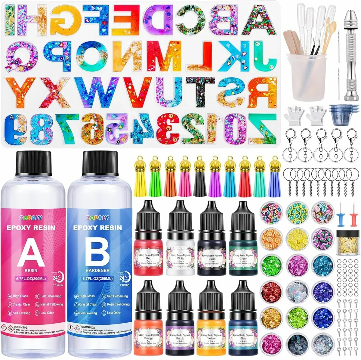 Epoxy Resin Kit for Beginners, 192 Pcs Letter - Image 1