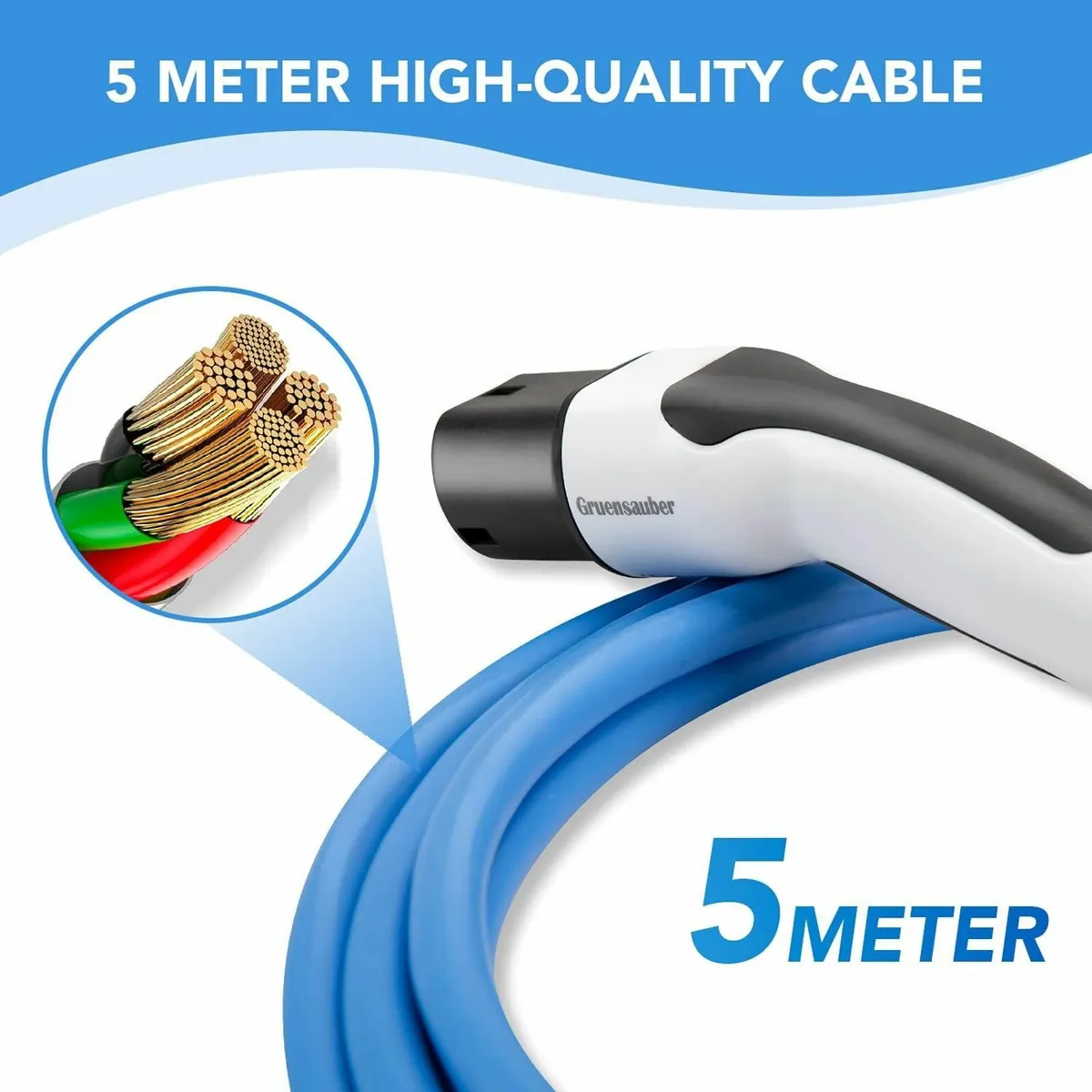 Type 2 to Type 2 EV charging cable, 32 Amp 7.2kw - Image 4