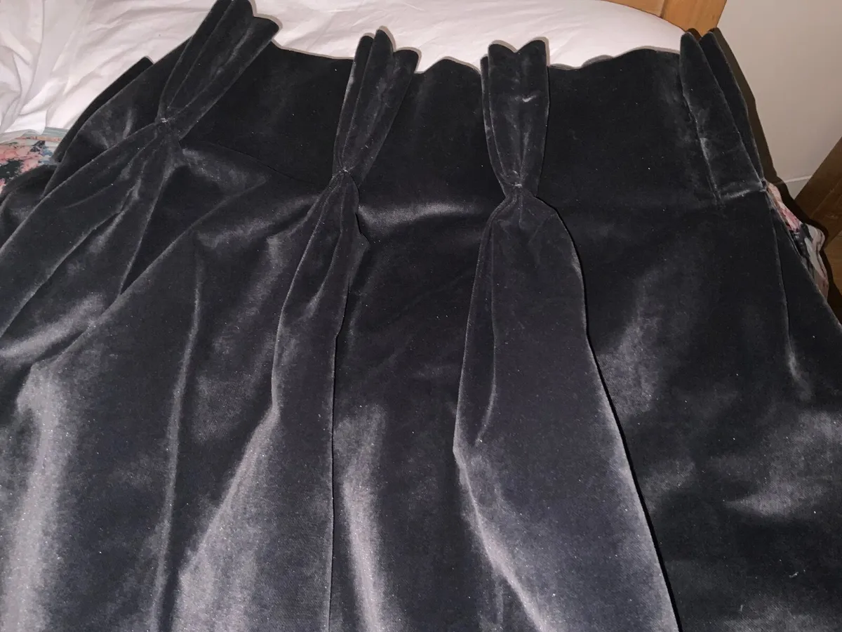 Warm Heavy Curtains-Charcoal Grey+Tie Backs - Image 1