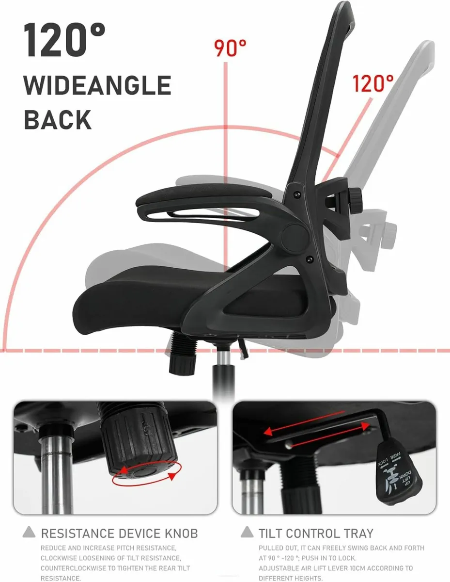 Office Chair Ergonomic Desk Chair Lumbar Support - Image 3