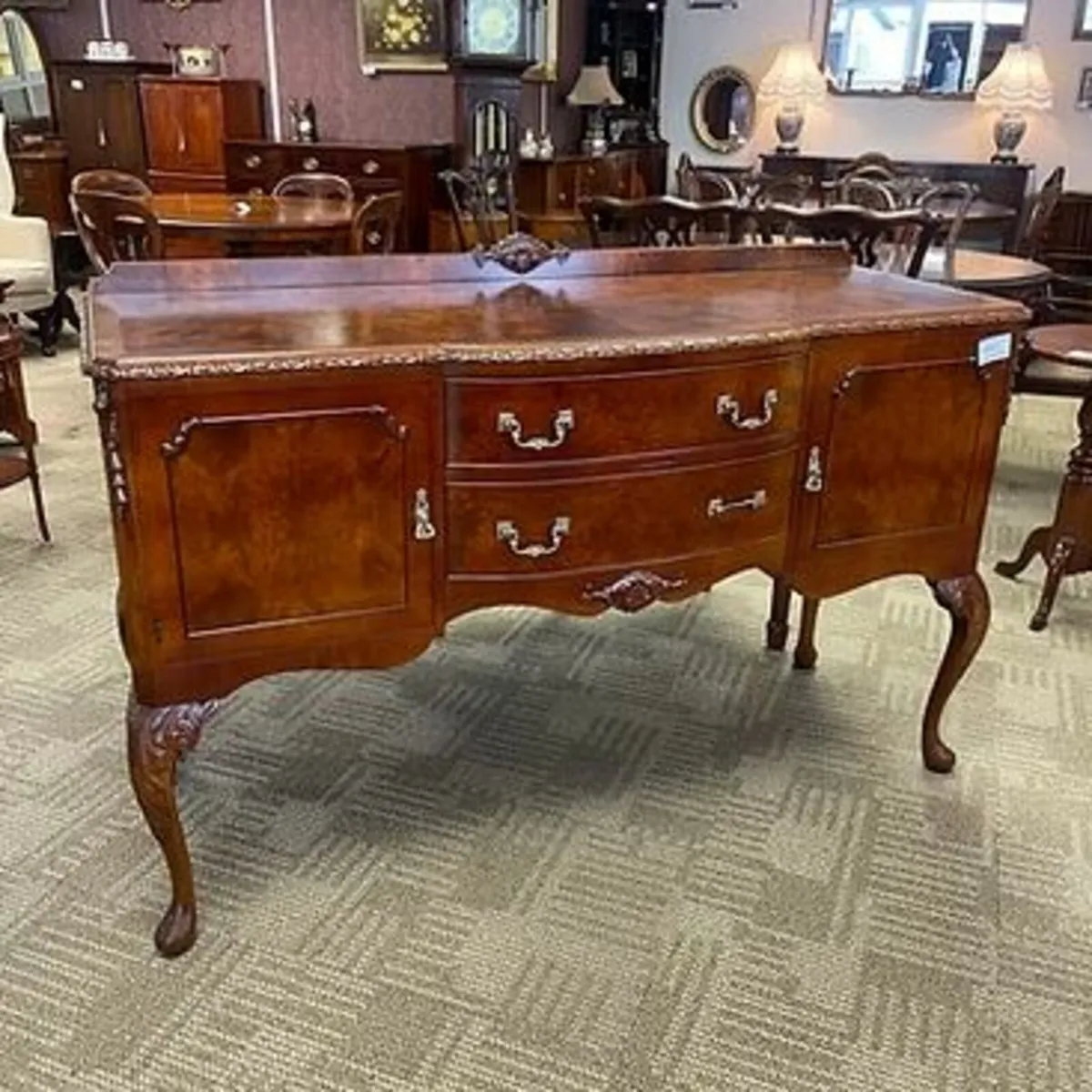 Super quality walnut burr bow fronted serpentine s