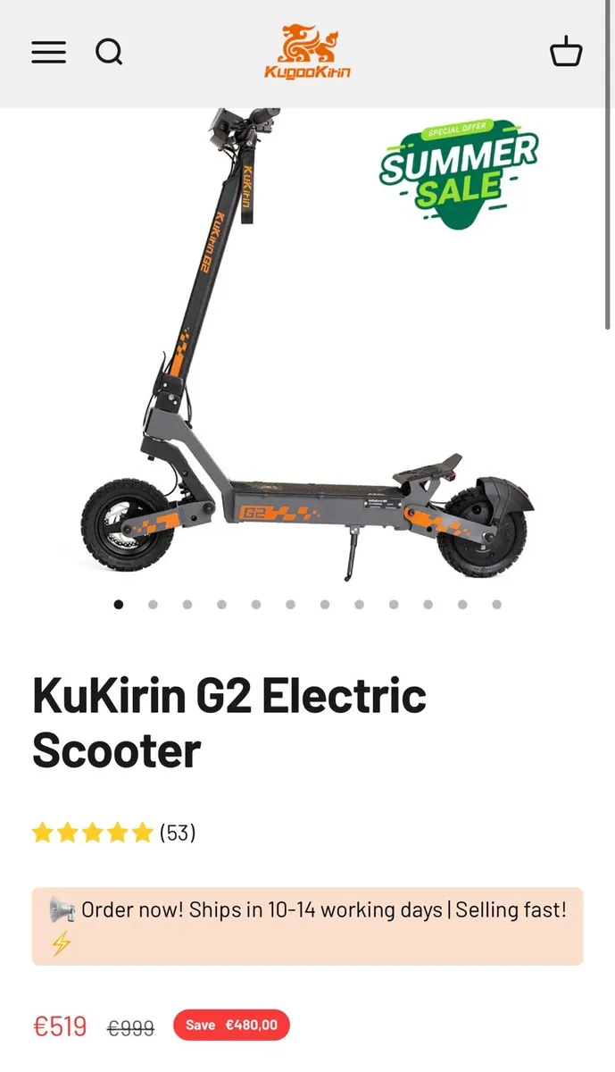 Kugoo Kirin G2 - V2 - Brand New in Box - Image 1