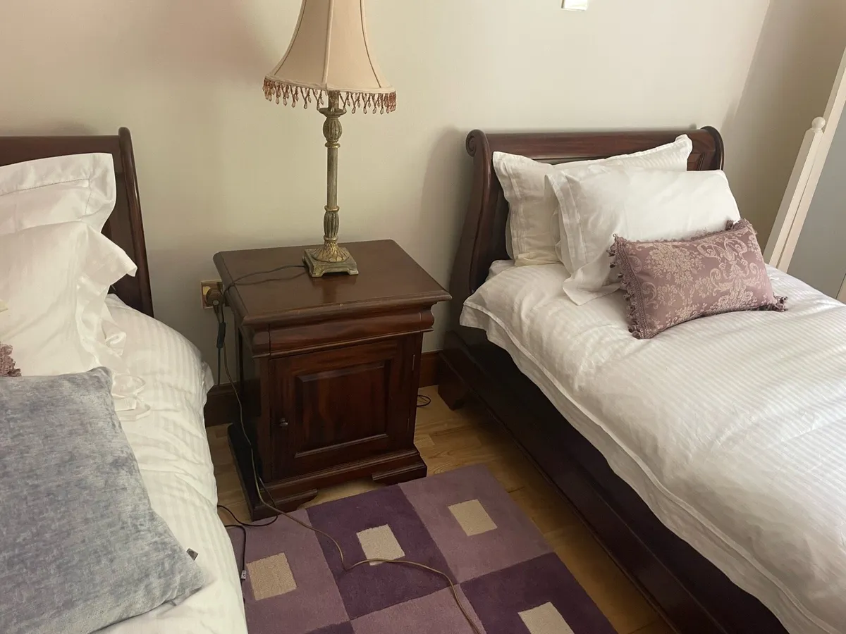 2 Sleigh Single Beds + Matching Locker - Image 1