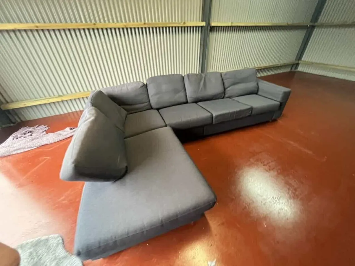 Blue corner sofa couch furniture set delivery av - Image 1