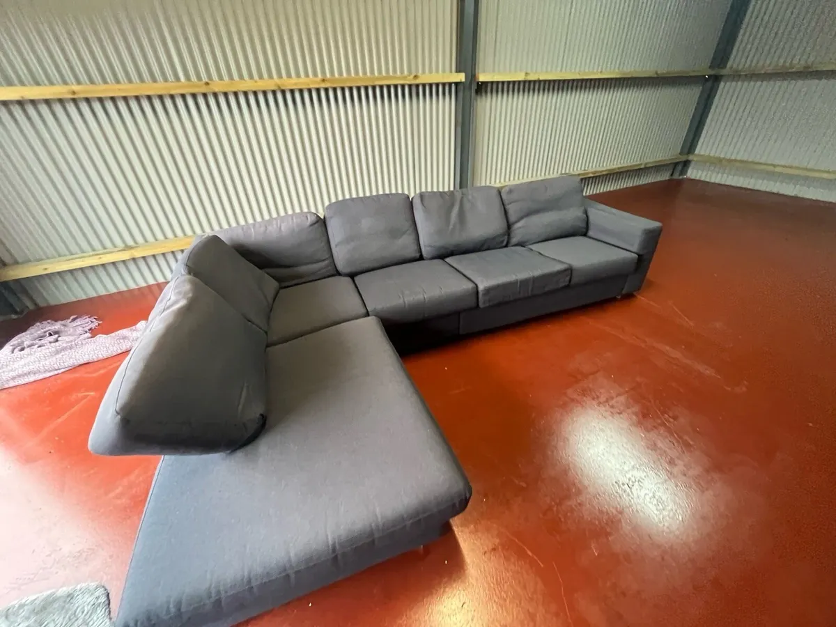 Blue corner sofa couch furniture set delivery av - Image 4