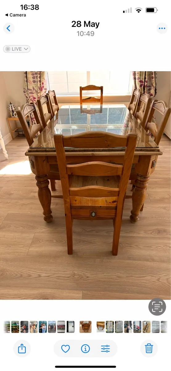 Dining Table and 8 Chairs - Image 1