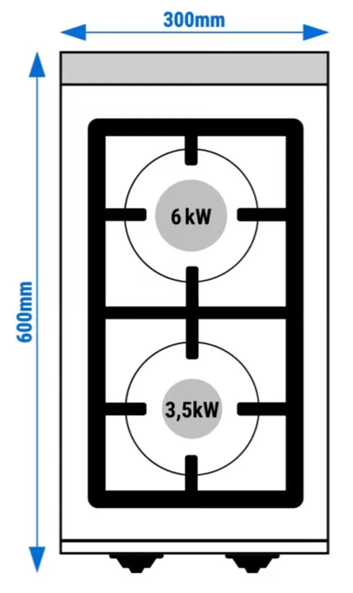 Gas stove - 9,5 kW - 2 Burners - Image 3