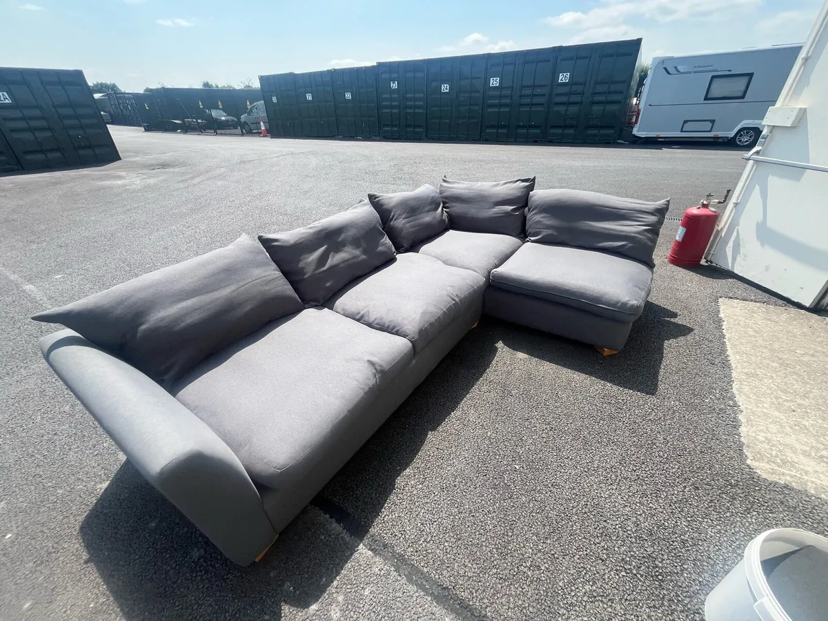 Large navy corner sofa set delivery available - Image 2
