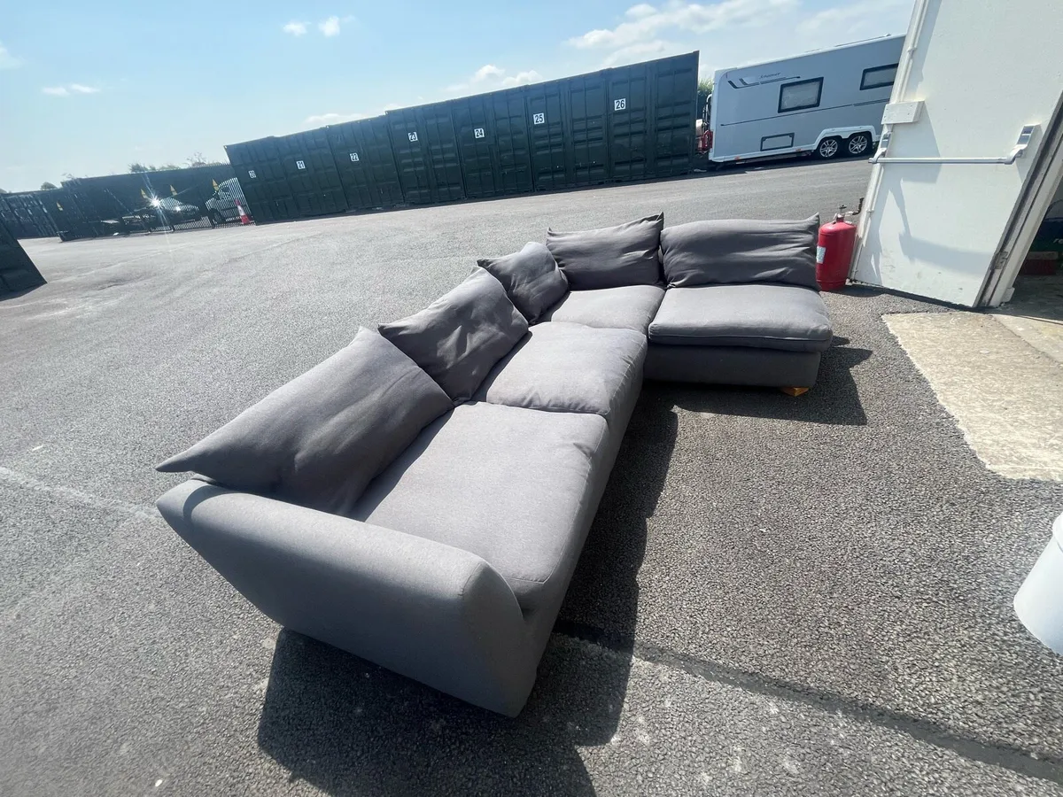 Large navy corner sofa set delivery available - Image 3