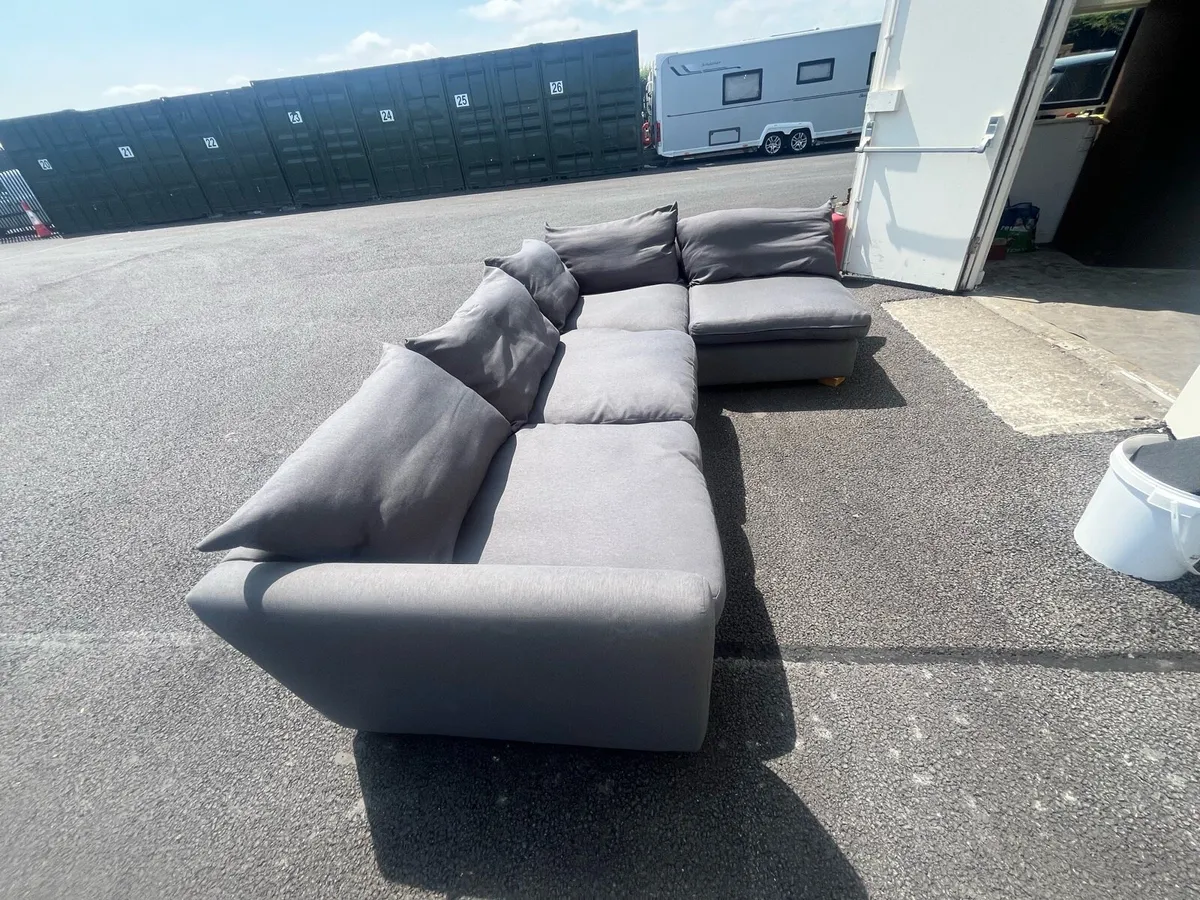 Large navy corner sofa set delivery available - Image 4
