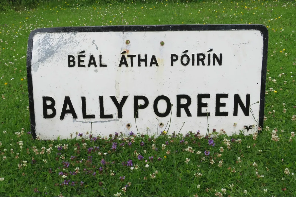 vintage road sign for BALLYPOREEN 1950'S-1960's - Image 1