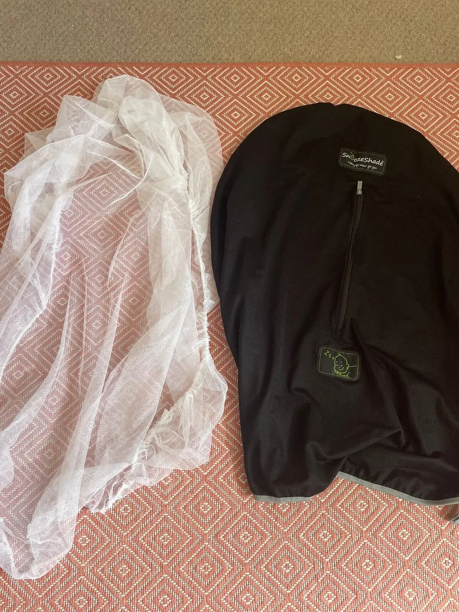 Universal pram mosquito net and Snooze Shade