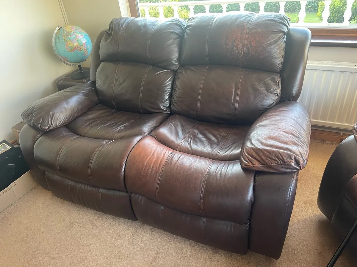 3 piece leather suite - Image 3
