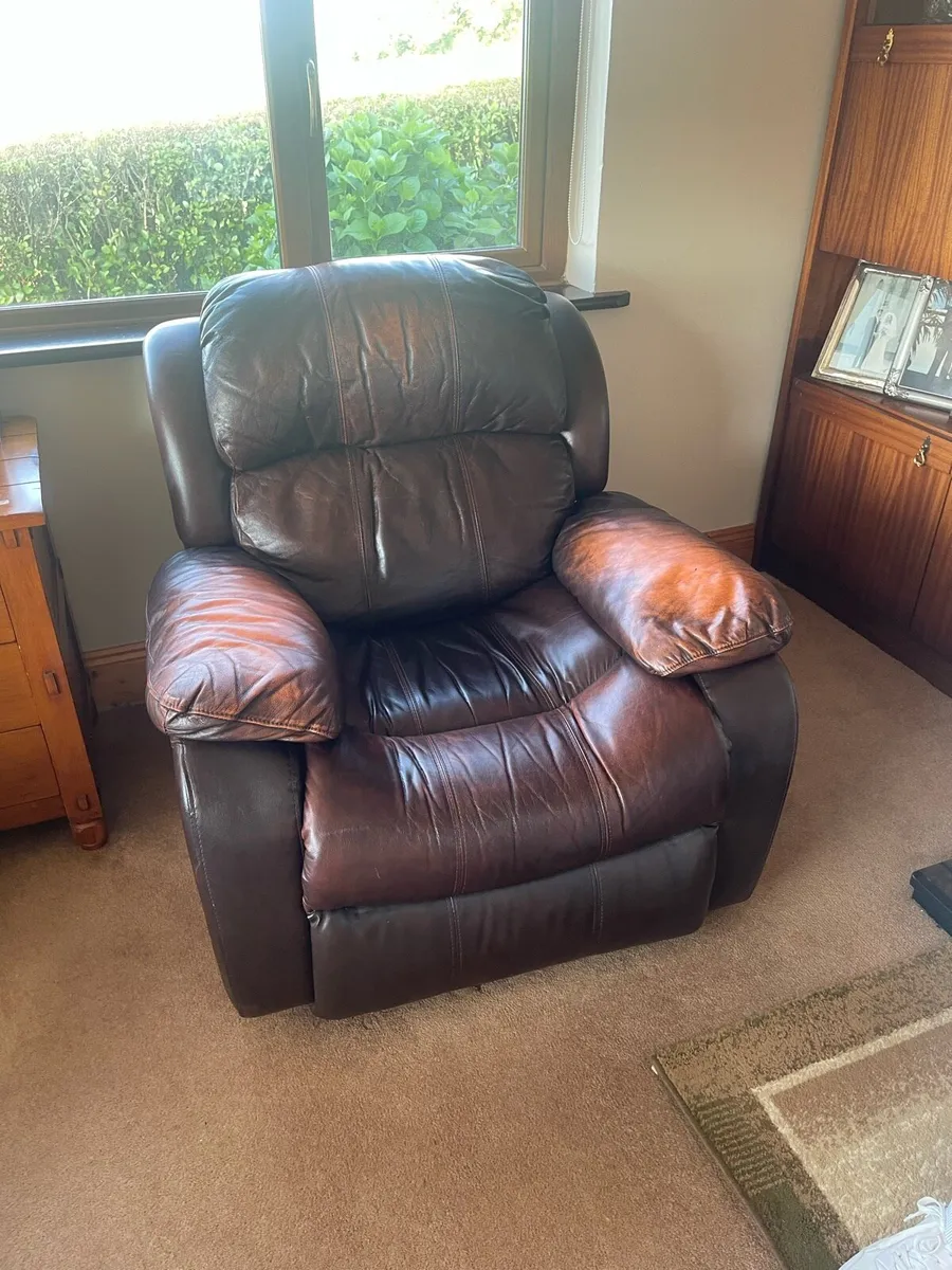 3 piece leather suite - Image 4