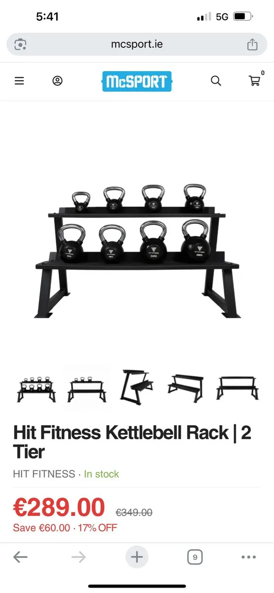 Collection of kettlebells with rack - Image 3