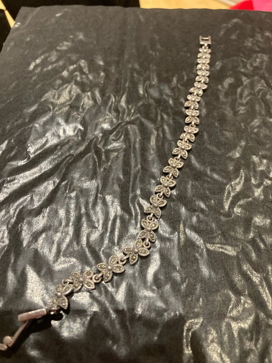 Sterling Silver & marcasite bracelet - Image 1