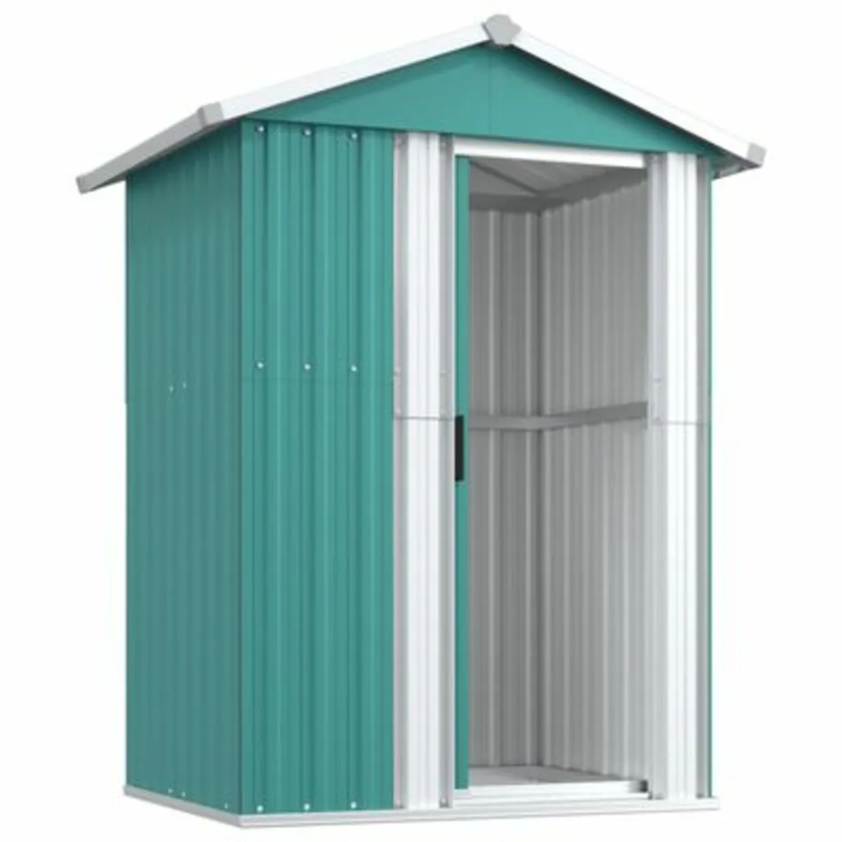 Garden Shed Green 126x97.5x177 cm Galvanised Steel - Image 3