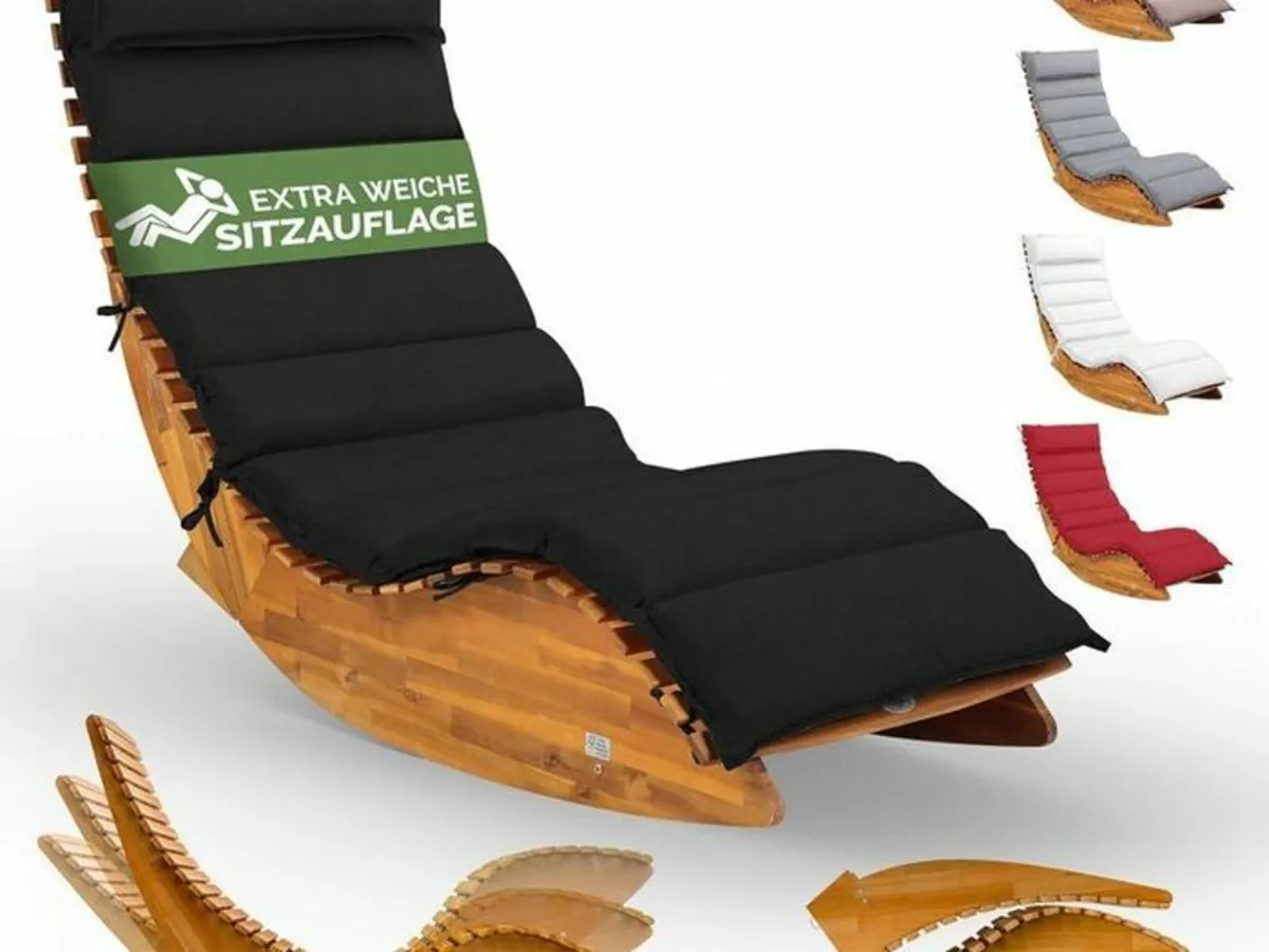 Sun Lounger with Cushion FSC Certified Swing Loung - Image 2