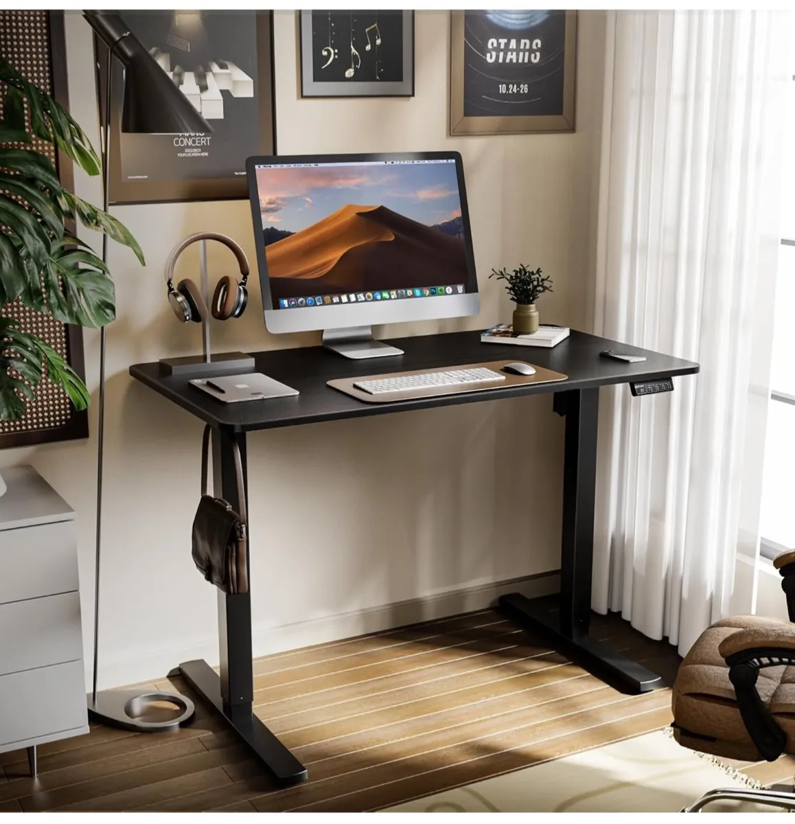 Electric Standing Desk 110x60cm black - Image 2
