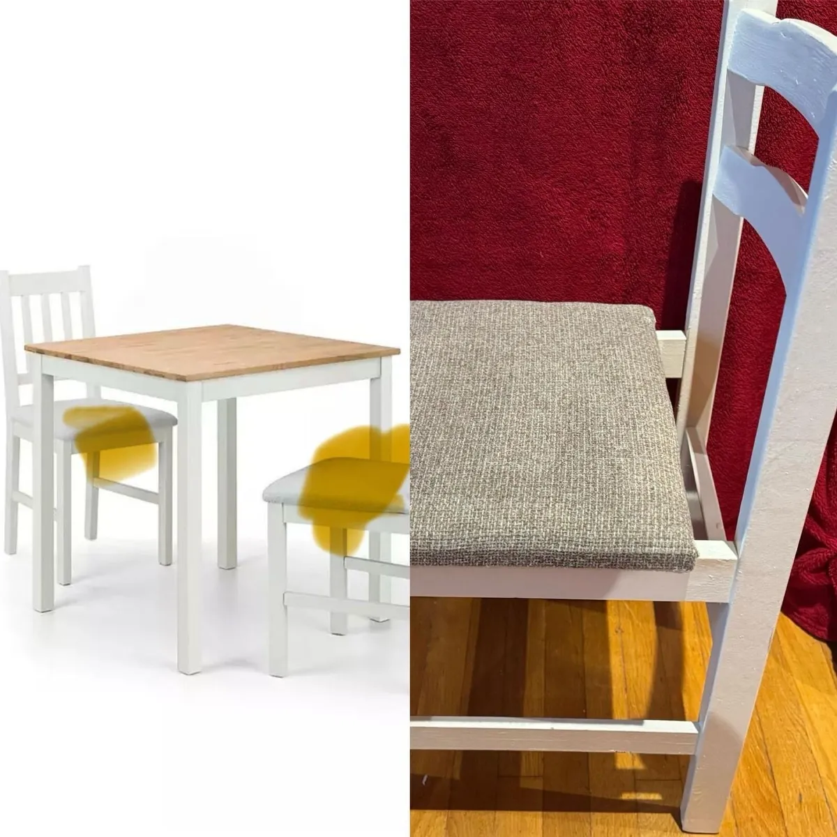 Wood table 74*74cm & 2 chairs for Airbnb - Image 1