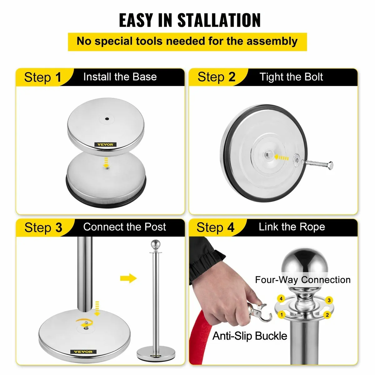 Crowd Control Stanchion, Set of 8 Pieces Stanchion - Image 3