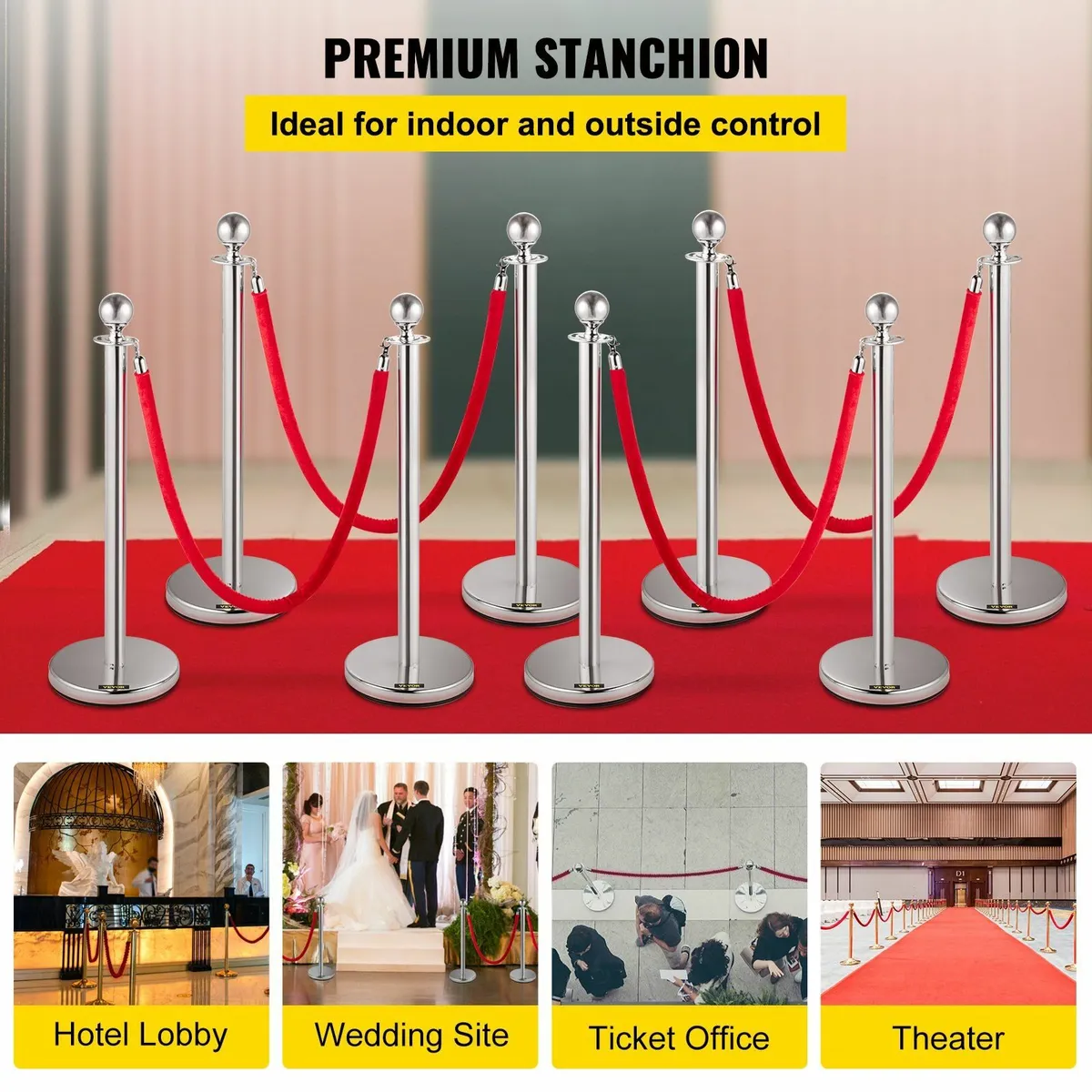 Crowd Control Stanchion, Set of 8 Pieces Stanchion - Image 4