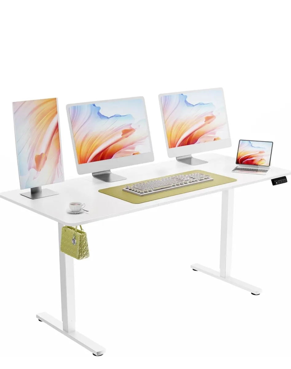 Electric Standing Desk 160x70cm white - Image 2