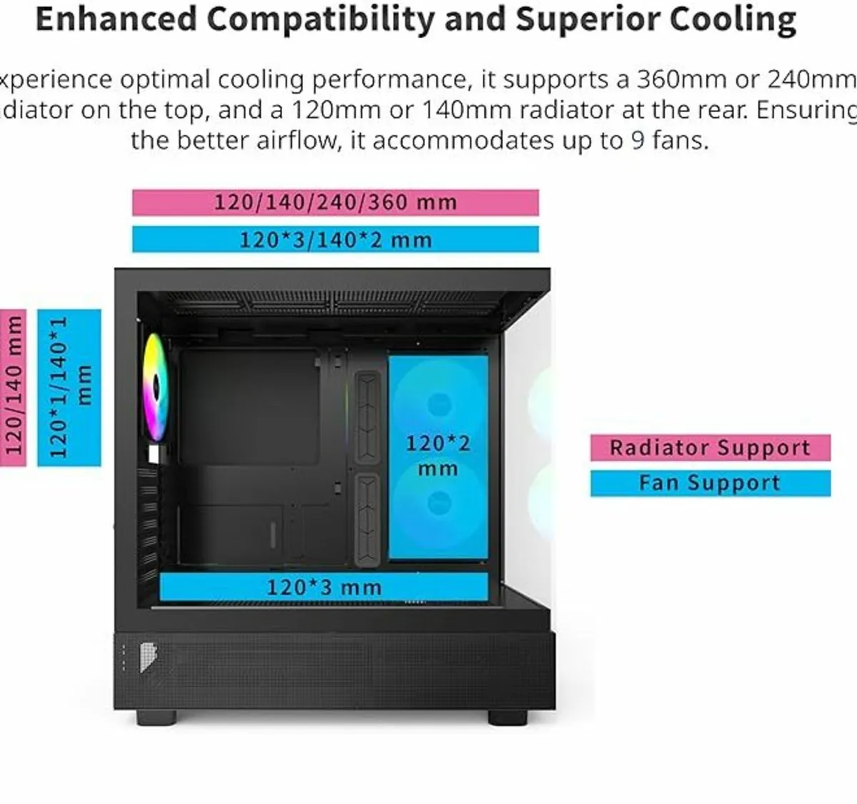Montech XR (schwarz, Tempered Glass x 2) - Image 3