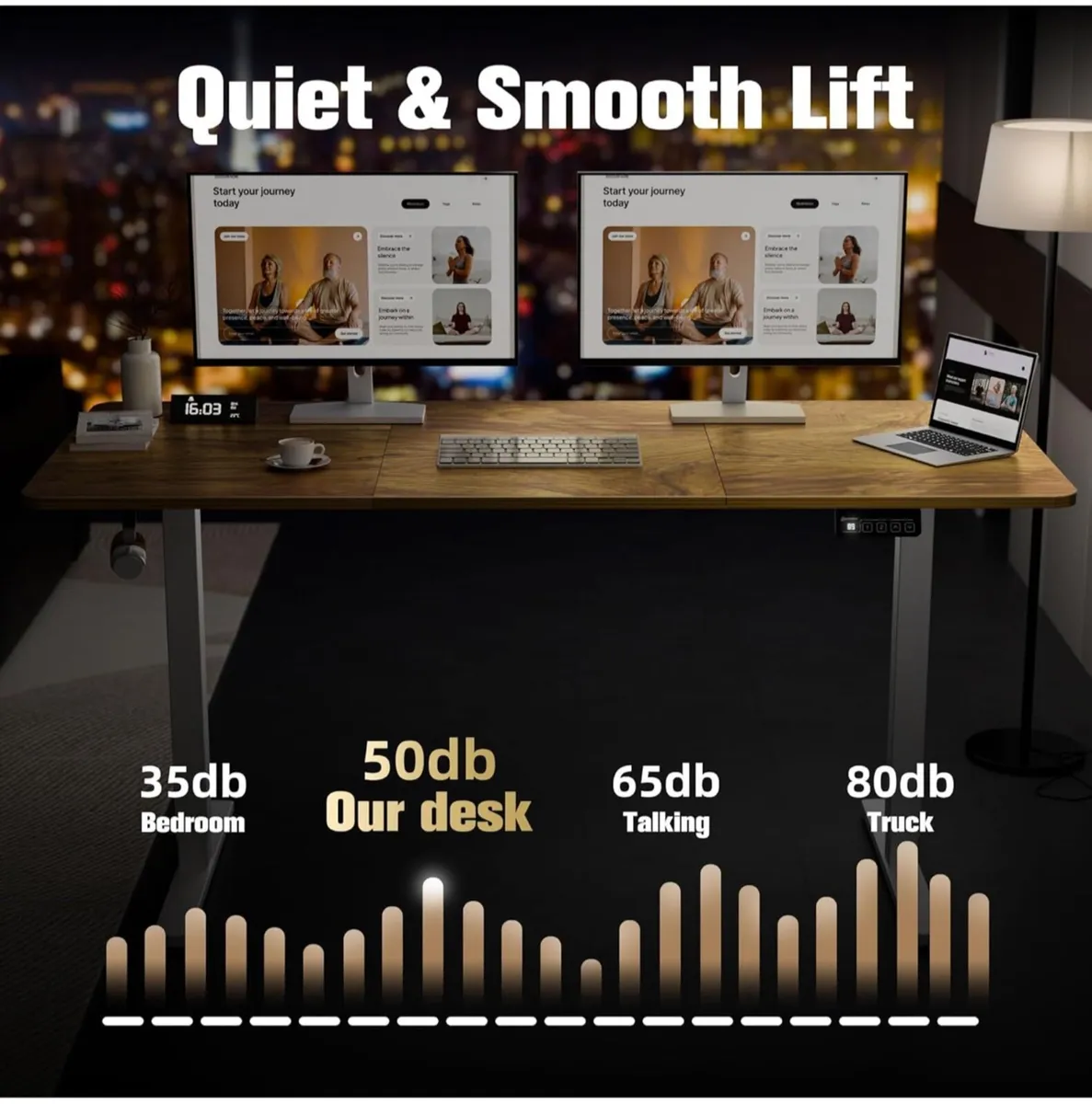 Standing Desk 160x70cm, Height Adjustable - Image 2