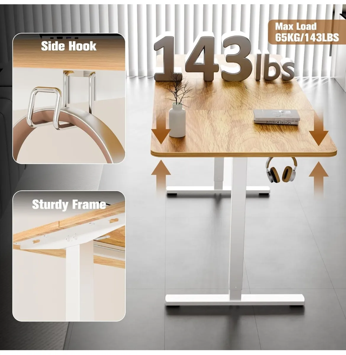 Standing Desk 160x70cm, Height Adjustable - Image 4